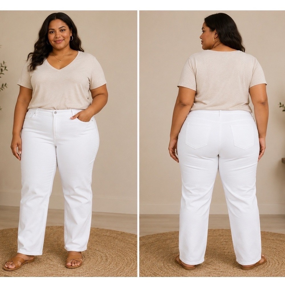Old Navy Wow Straight Jeans Womens 28 Short White High Rise Denim Pants New